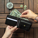 Classic Bi-Fold Wallet w/ Coin Pocket - Carbon Black