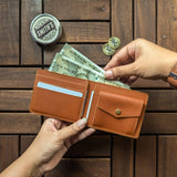 Classic Bi-Fold Wallet w/ Coin Pocket - Honey Tan